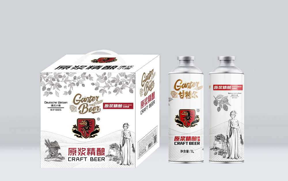甘特儿白啤酒1L桶三八口